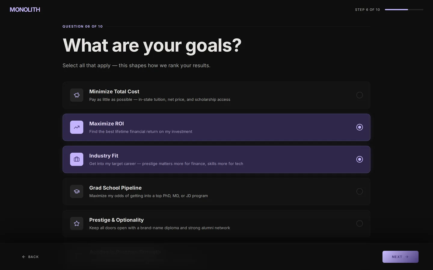 06: Goals, which change how results are ranked