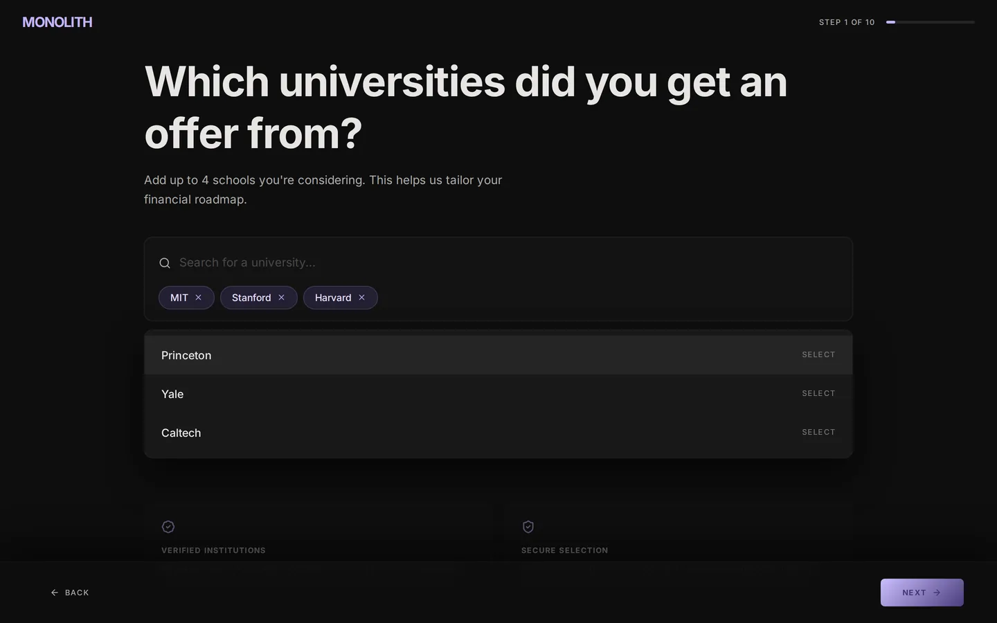 01: Which universities did you get an offer from?